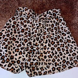 leopard print shorts with tie around waist